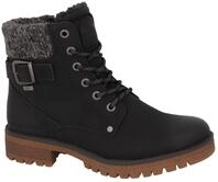 Winterboots TOM TAILOR, Damen, Gr. 38, schwarz, Lederimitat, Textil, Schuhe