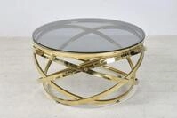 SalesFever Couchtisch "mit Design-Gestell in Stainless Steel f&uuml;r stilvolles Wohnen"