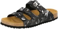 Pantolette LICO "Pantolette Bioline Leave", Damen, Gr. 36, schwarz, Synthetik, Schuhe