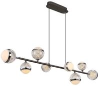GLOBO LIGHTING LED Pendelleuchte "UNTSY", silber (titanfarben geb&uuml;rstet), 8, H: