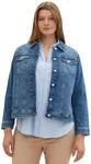 Jeansjacke TOM TAILOR PLUS, Damen, Gr. 46, blau (blau denim), Denim/Jeans,