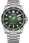 Solaruhr CITIZEN, silber (silberfarben, dunkelgr&uuml;n), Armbanduhren, Herren,