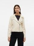 Vero Moda Bikerjacke "VMJOSE SHORT FAUX SUEDE JACKET GA NOOS" mit asymetrischem