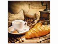 Artland Wandbild "Kaffeetasse mit Croissant", Getränke, (1 St.), als...