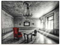 Artland Wandbild "Lost Place - Roter Sessel", Architektonische Elemente, (1...