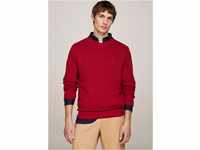 Longpullover TOMMY HILFIGER "CHAIN RIDGE STRUCTURE C NECK" Gr. S, rot (royal berry)