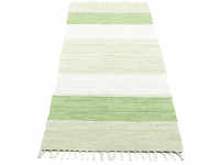 Läufer THEKO "Stripe Cotton" Teppiche Gr. B/L: 70 cm x 250 cm, 5 mm, 1 St., grün