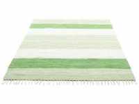 Teppich THEKO "Stripe Cotton" Teppiche Gr. B/L: 120 cm x 180 cm, 5 mm, 1 St., grün