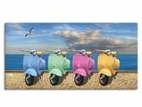 Wandbild ARTLAND "Vespa-Roller in bunten Farben" Bilder Gr. B/H: 150 cm x 75 cm,