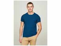T-Shirt TOMMY HILFIGER "STRETCH SLIM FIT TEE" Gr. M, blau (anchor blue) Herren Shirts