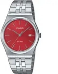 Quarzuhr, silber (silberfarben, rot), CASIO TIMELESS COLLECTION, Armbanduhren, Damen,