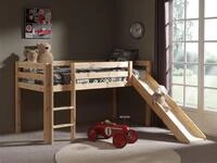Hochbett VIPACK "Pino, inkl. Rolllattenrost, Leiter, Rutsche und Absturzschutz",