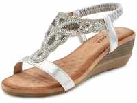 Sandale LASCANA Gr. 36, silberfarben Damen Schuhe Keilsandaletten