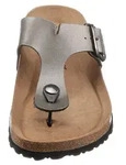 Zehentrenner TAMARIS "CORRA", Damen, Gr. 37, silber (anthrazit), Lederimitat,