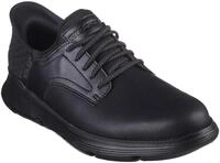 Slip-On Sneaker SKECHERS "GARZA", Herren, Gr. 42, schwarz, Leder, Schuhe, Slipper mit