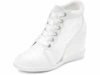 Sneaker LASCANA "Stiefelette" Gr. 41, weiß Damen Schuhe Ankleboots Sneaker high