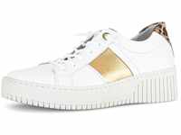 Slip-On Sneaker GABOR Gr. 37, weiß (weiß, goldfarben, leo) Damen Schuhe Sneaker