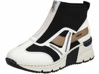 Schlupfboots RIEKER Gr. 42, schwarz-weiß (offwhite, schwarz) Damen Schuhe