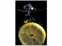 Wandbild ARTLAND "Zitrone" Bilder Gr. B/H: 50 cm x 70 cm, Leinwandbild...