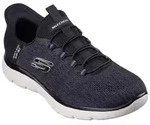 Slip-On Sneaker SKECHERS "SUMMITS-KEY PACE", Herren, Gr. 43, schwarz, Textil, Schuhe,