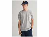 T-Shirt GANT "REG SHIELD SS T-SHIRT" Gr. S, grau (grey melange) Herren Shirts