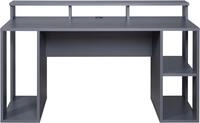 Inter Link Gamingtisch "Match Point, Schreibtisch anthrazit, Tower Fach, Monitor