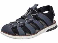 Sandale RIEKER Gr. 40, schwarz (dunkelblau, schwarz) Herren Schuhe Stoffschuhe