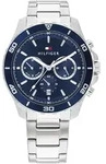 Multifunktionsuhr TOMMY HILFIGER "JORDAN", silber (silberfarben, dunkelblau),