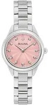 Quarzuhr BULOVA, silber (silberfarben, rosa, rosa), Armbanduhren, Damen,