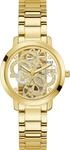 Quarzuhr GUESS "QUATTRO CLEAR", gold (goldfarben), Armbanduhren, Damen,...