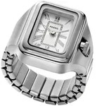 Quarzuhr FOSSIL "RAQUEL WATCH RING", silber (silberfarben), Armbanduhren, Damen,