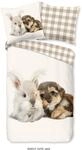 good morning Kinderbettw&auml;sche "Cute Rabbit & Dog" 2 Stk. Biber, 135x200, Weich,