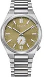 Automatikuhr CITIZEN "Tsuyosa", silber (silberfarben, gr&uuml;n, gr&uuml;n), Armbanduhren,