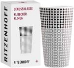 Ritzenhoff Becher "Kaffeebecher XL Genussklasse 525 ml schwarz-wei&szlig;"