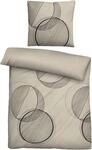 Biberna Bettw&auml;sche "Circle" 2 Stk. kuschelig warm, weich, Melange, 100% Baumwolle,