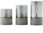 BRILLIANT Au&szlig;en-Tischleuchte "Bougie", grau (grau rauchglas), 1, &Oslash; 8cm H:...