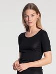 CALIDA Kurzarmshirt "True Confidence" Satinbandeinfassung, Rundhalsausschnitt,