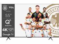 F (A bis G) TCL QLED-Fernseher Fernseher grau (titanium) LED Fernseher