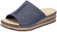Pantolette RIEKER, Damen, Gr. 36, blau (dunkelblau), Lederimitat, unifarben, Schuhe
