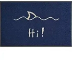 Fu&szlig;matte "Hi" Gr. 2, blau (blau, wei&szlig;), B:50cm H:9mm L:75cm, Kunstfaser,...
