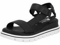 Keilsandalette RIEKER EVOLUTION Gr. 36, schwarz-weiß (schwarz) Damen Schuhe