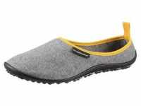 Barfußschuh LEGUANO "ACASA" Gr. 39, grau (grau, gelb) Damen Schuhe Hausschuh