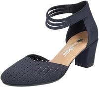 Spangenpumps RIEKER, Damen, Gr. 38, blau (dunkelblau), Nubuklederimitat, Schuhe