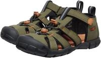 Sandale KEEN "SEACAMP II CNX", Jungen, Gr. 32, gr&uuml;n (schwarz olive, gold flame),