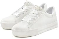 LASCANA Sneaker mit Perlen, Schn&uuml;rhalbschuhe, Freizeitschuhe, VEGAN