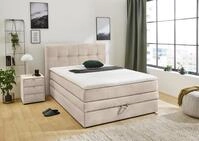 Jockenh&ouml;fer Gruppe Boxspringbett "Amy in Cord" mit Bettkasten und Kaltschaum-Topper,