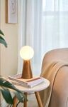 PAULEEN Tischleuchte "Woody Soul Glas/Eschenholz 230V max. 3,5W Wei&szlig;/Holz natur",