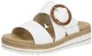 Pantolette REMONTE, Damen, Gr. 44, wei&szlig;, Leder, Schuhe Pantolette, Keilabsatz,
