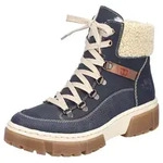 Winterboots RIEKER, Damen, Gr. 42, blau, Lederimitat, Textil, Schuhe Schn&uuml;rboots