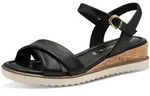 Sandalette TAMARIS, Damen, Gr. 40, schwarz, Lederimitat, Schuhe Sandalette,